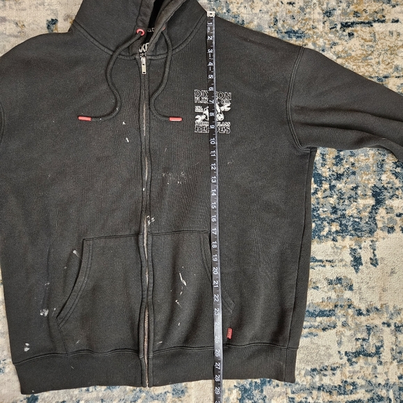 Dixxon Full Zip Hoodie Sweatshirt Men’s L Black Working Class Heroes Distressed - Picture 10 of 13